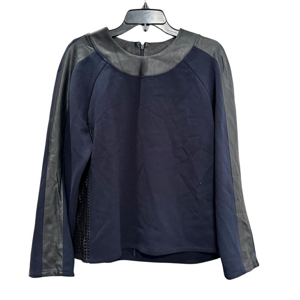 Madewell Leather and Blue Top - Size M - Pre-owned